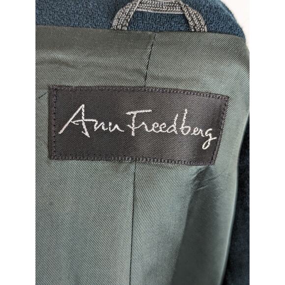 Ann Freedberg Blazer Jacket Wool Vintage Francesca Dark Academia Green Size 10 - Picture 9 of 11